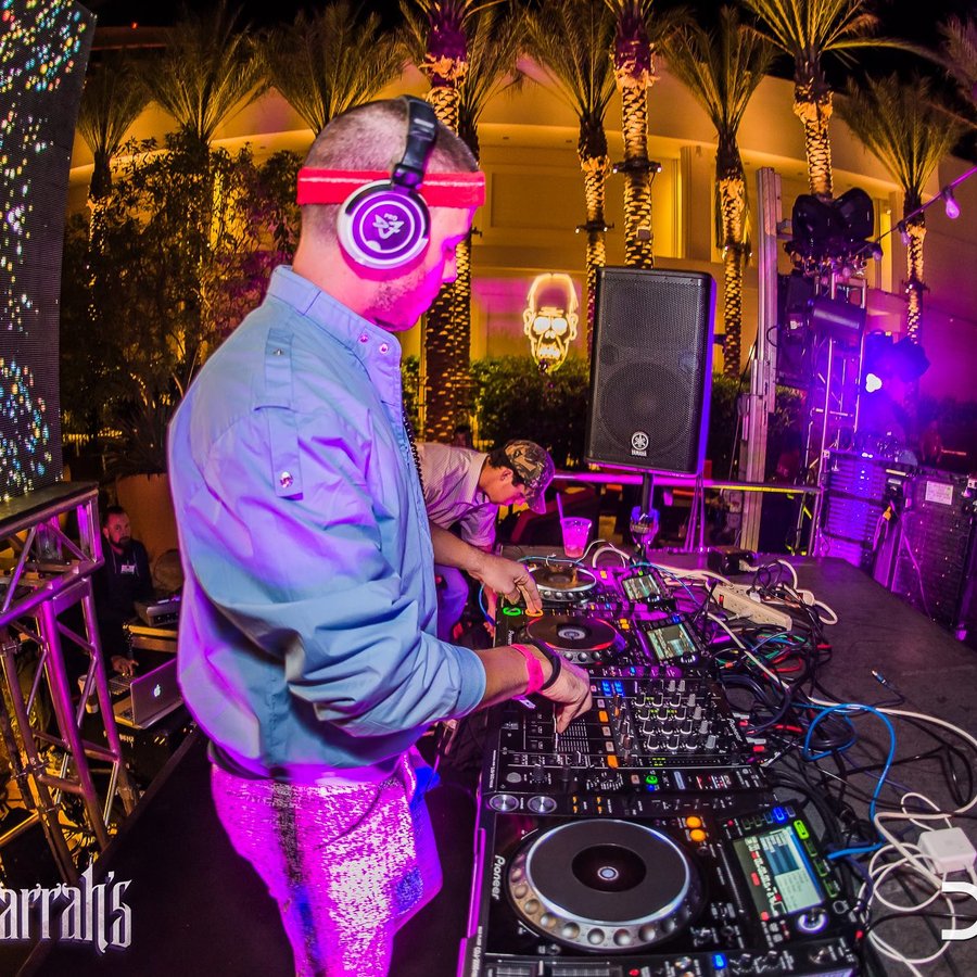 Porterhaus at the decks under purple lighting, Haunted Harrah's